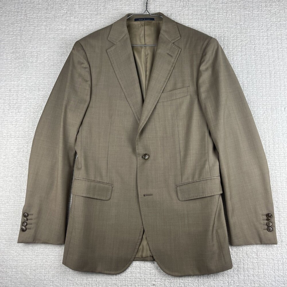 Pal Zileri Suit Jacket Men 50R Beige 100% Virgin Wool Made in Italy Read*